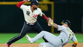 A's end 7-game skid on Diaz's pinch-hit HR in 9th vs Rangers