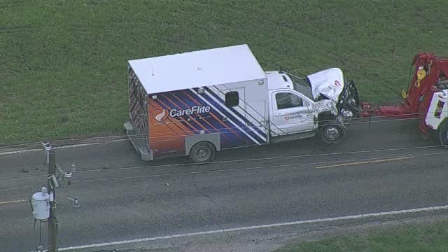 Ambulance collides with truck in Kaufman County