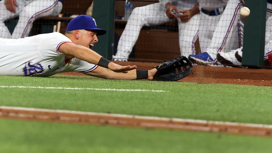 Rangers' Josh Smith rushed to hospital after taking pitch to face