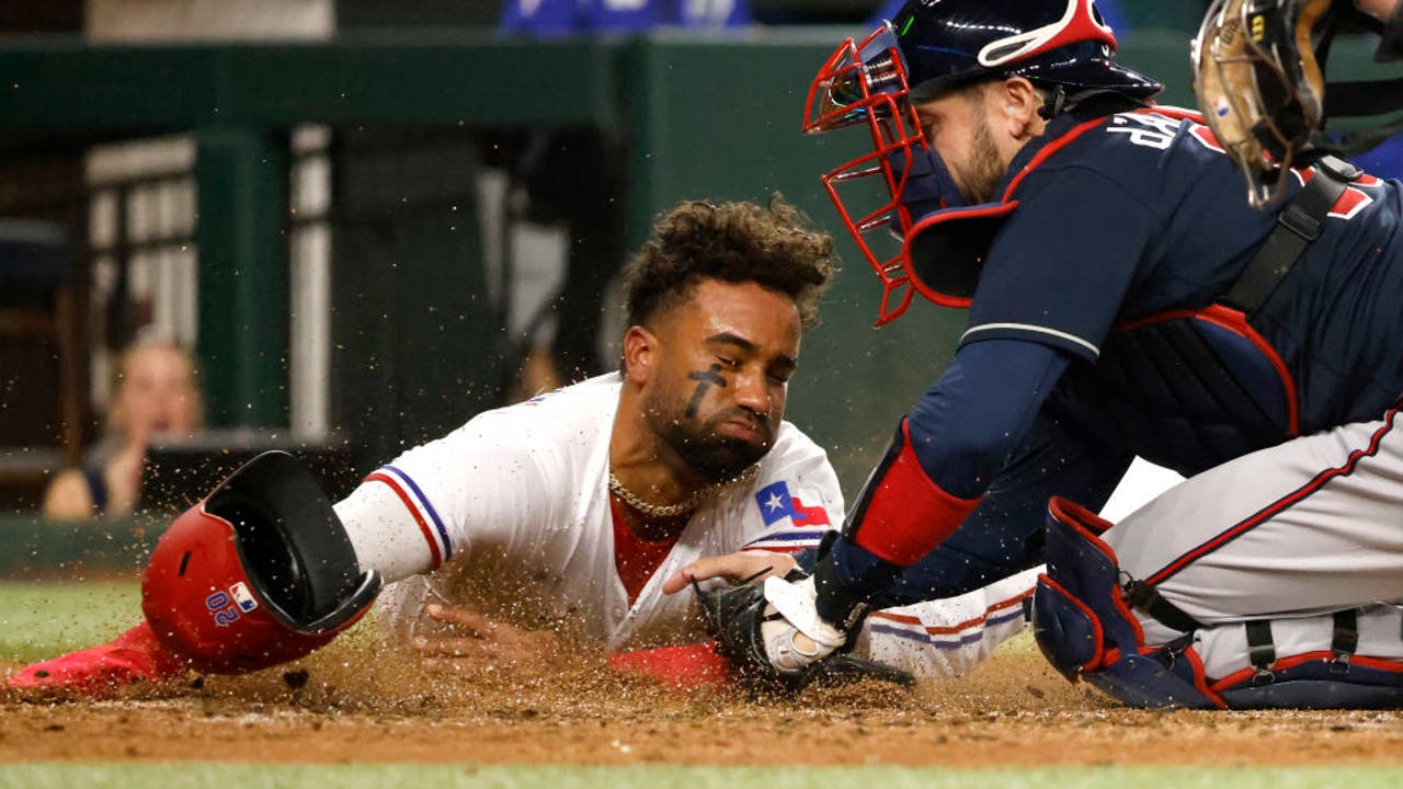 Austin Riley of the Atlanta Braves blows a bubble before a game News  Photo - Getty Images