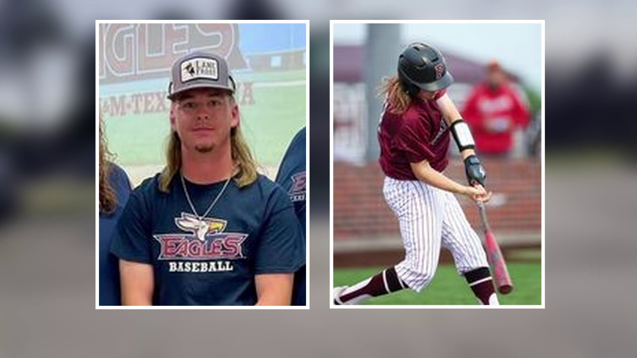 Texas college baseball player hit by stray bullet during game