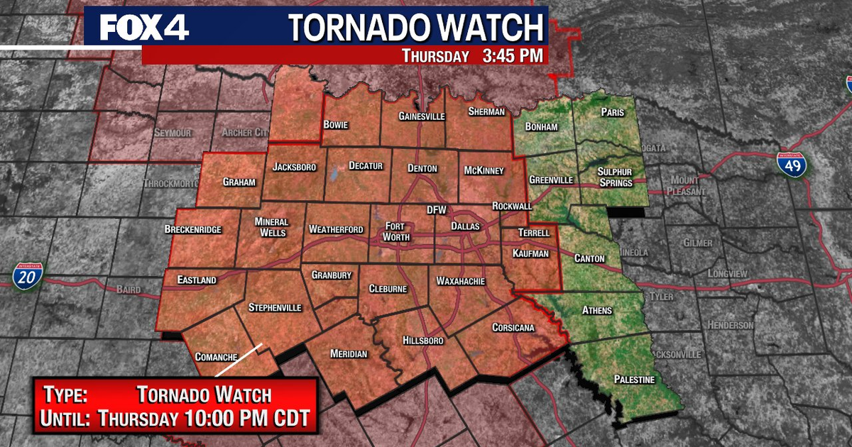 Dallas weather: Tornado Watch issued for North Texas Thursday | FOX 4 ...