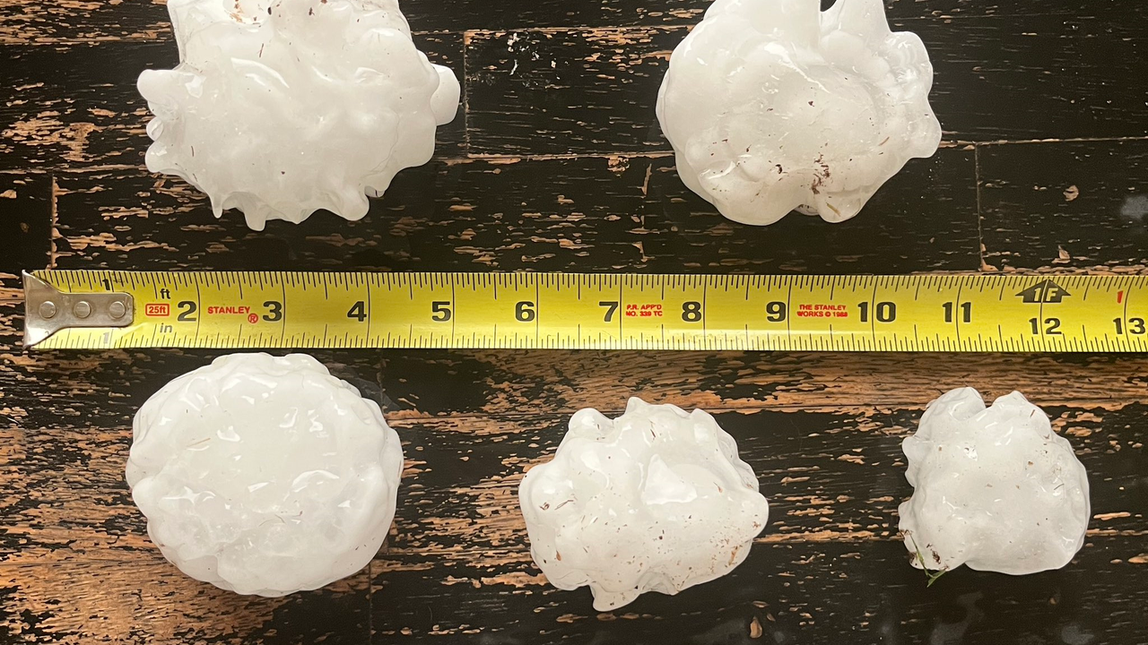 Dallas Weather Large Hail Is Unusual For North Texas In June Here S   061123 Bartonville 3 3 And A Half Inch Hail Jeff Grubb 