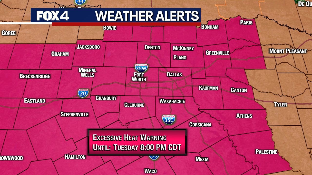 Dallas weather Excessive Heat Warning issued as feelslike temps climb above 115  FOX 4 News DallasFort Worth