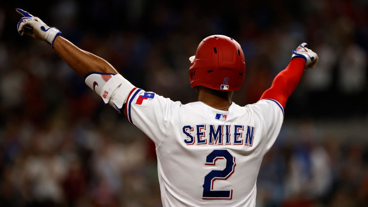 Rangers 2B Semien extends majors-best hitting streak to 25 games