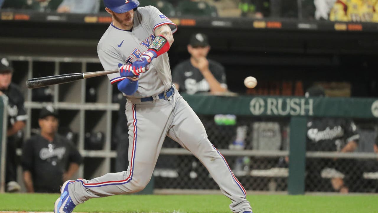 Clint Frazier of the Chicago White Sox at bat against the Texas