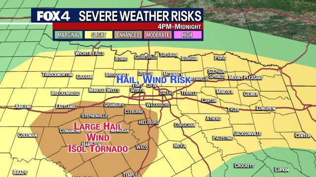 Dallas weather: More hail, storms possible Monday, Tuesday