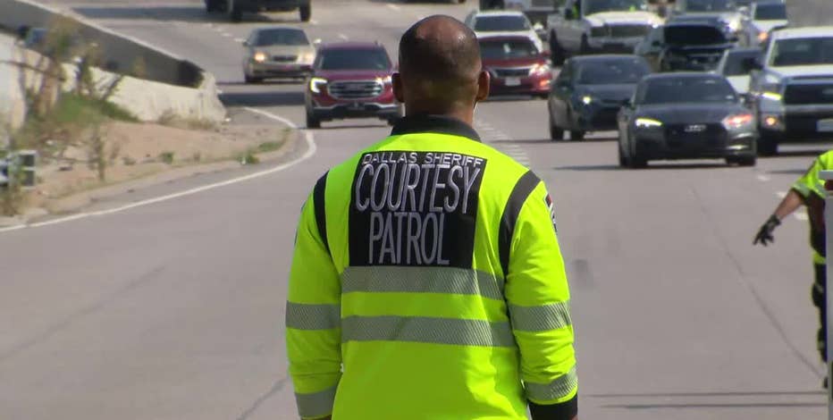 Dallas County Sheriff's Office courtesy patrol out helping drivers stay cool during severe heat