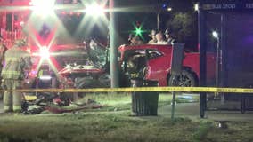 Driver critically injured after crashing into light pole in Dallas