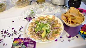 Aw Shucks appetizer with shrimp marinated in lime juice, chilies and cilantro