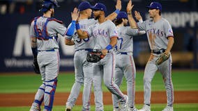 Rangers overcome Scherzer's early exit to beat Blue Jays 6-3, leapfrog Toronto in wild card