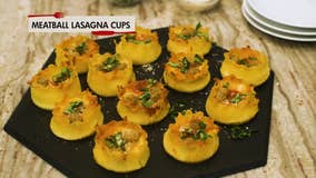 Meatball lasagna cups recipe from the Baker Mama