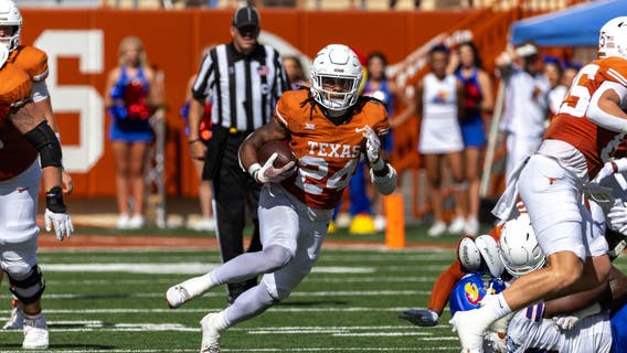 Jonathon Brooks and No. 3 Texas beats No. 24 Kansas 40-14 with Jayhawks QB Jalon Daniels out