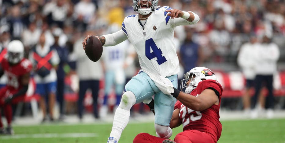 Dak Prescott of the Dallas Cowboys looks on against the New York News  Photo - Getty Images