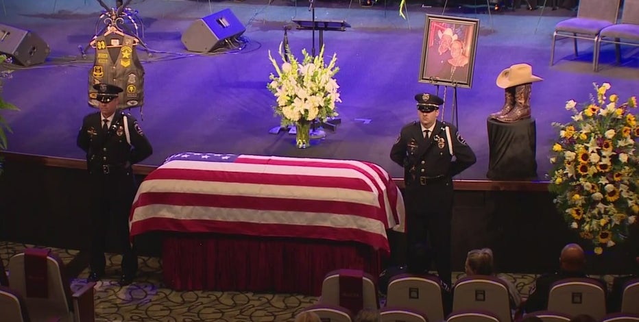Funeral held for Arlington motorcycle officer killed in hit-and-run crash