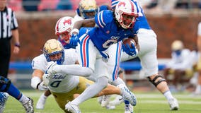 Stone throws 3 TD passes, SMU bowl eligible with 69-10 win over Tulsa