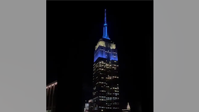 Empire State Building lights up blue and white for Israel