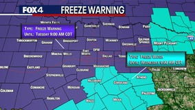Dallas Weather: Freeze Watches & Warning issued for North Texas through Wednesday morning