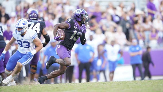 Hoover throws for 439 yards and four TDs in his first TCU start as Frogs roll past BYU 44-11