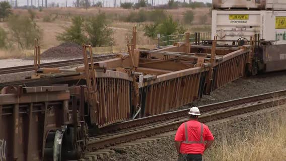 Train derailment in Tarrant County causes traffic delays