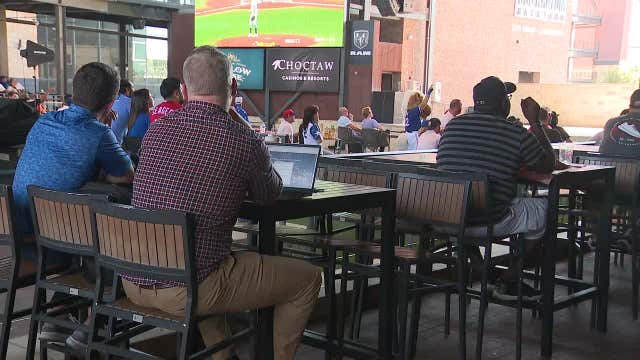 Rangers fans 'work remotely' at Texas Live watch party