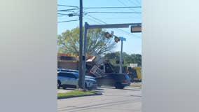 Balch Springs dump truck crashes into building