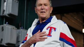 Former President George W. Bush congratulates Texas Rangers on their World Series win