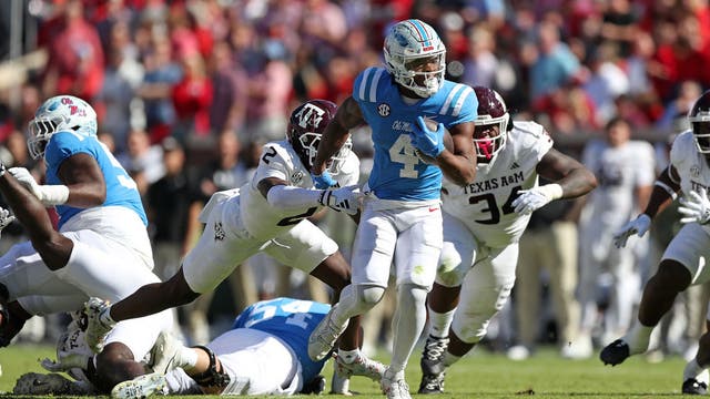 No. 11 Mississippi rallies for 38-35 win over Texas A&M