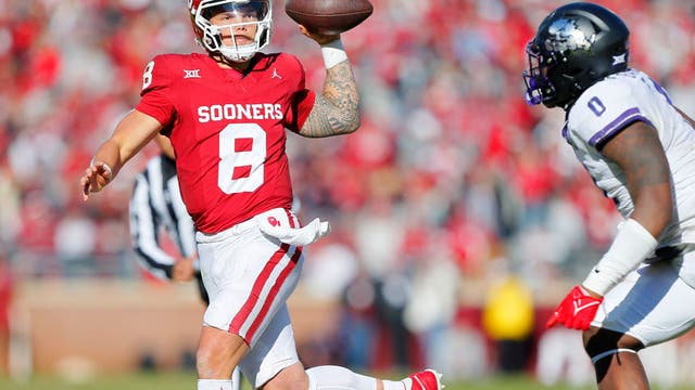 Gabriel passes for 400 yards as No. 13 Oklahoma beats TCU, 69-45, to help Big 12 title hopes