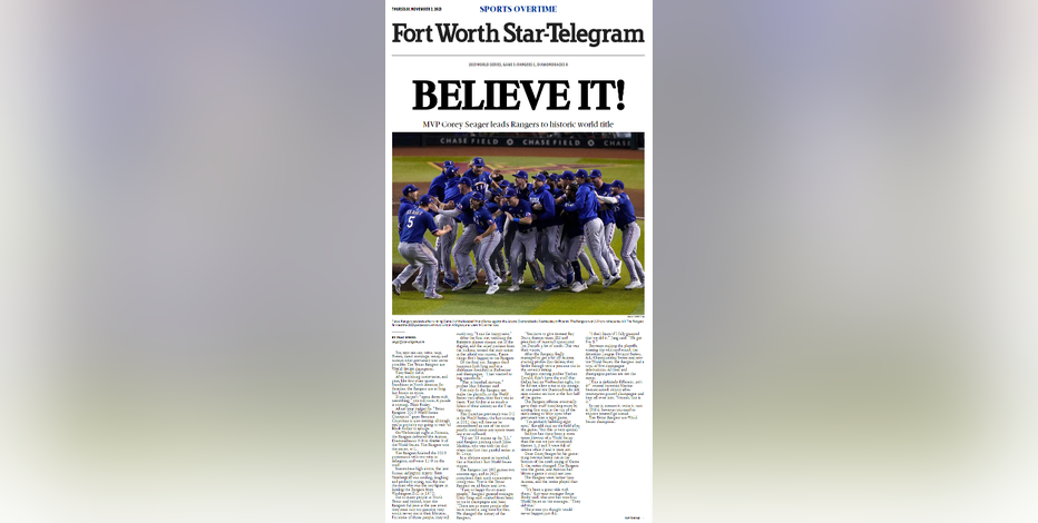 How to buy special edition Rangers World Series newspapers and