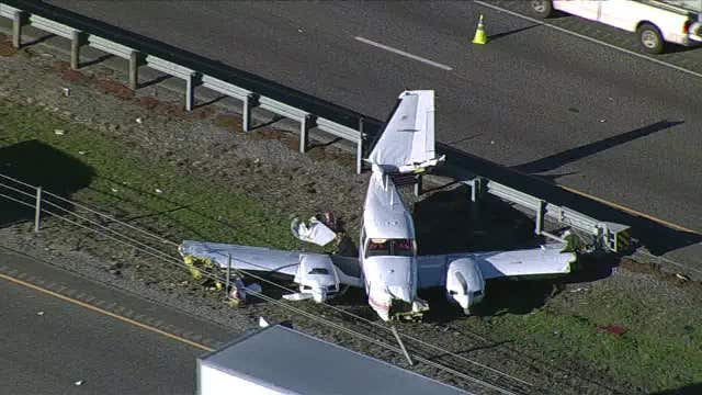 Plane makes emergency landing on Forney highway