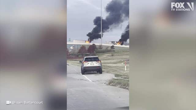 18-wheeler catches fire on I-35E in Lewisville