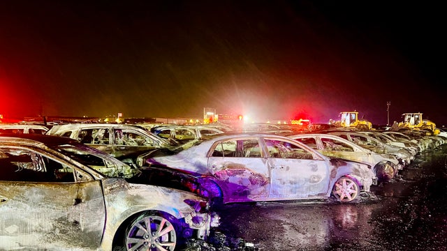 Fire at Denton County vehicle auction facility damages dozens of vehicles