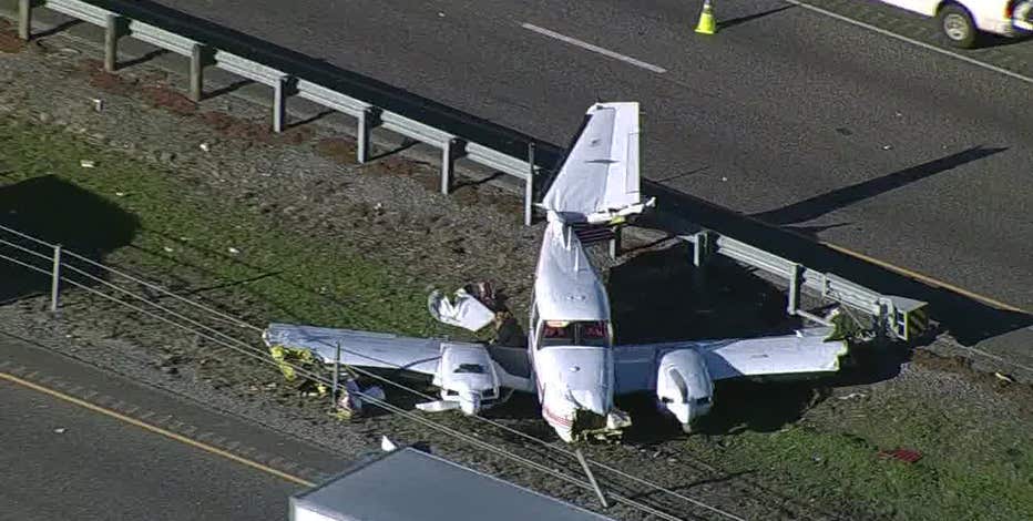 Plane makes emergency landing on Forney highway