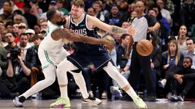 Tatum, Brown help Celtics overcome Doncic's triple-double in 119-110 win over Mavs