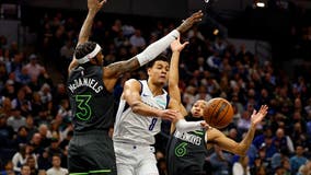 Towns leads Timberwolves in 121-87 win over Mavs team missing Doncic and Irving