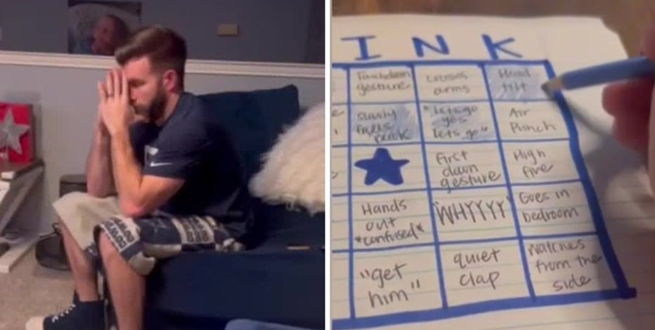 Wife creates hilarious Cowboys bingo card for husband's game reactions