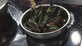 Chardonnay braised mussels recipe for a Valentine's Day