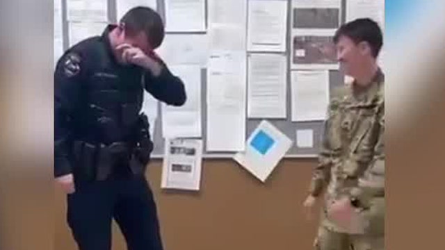 Terrell police officer surprised by sister's return from deployment