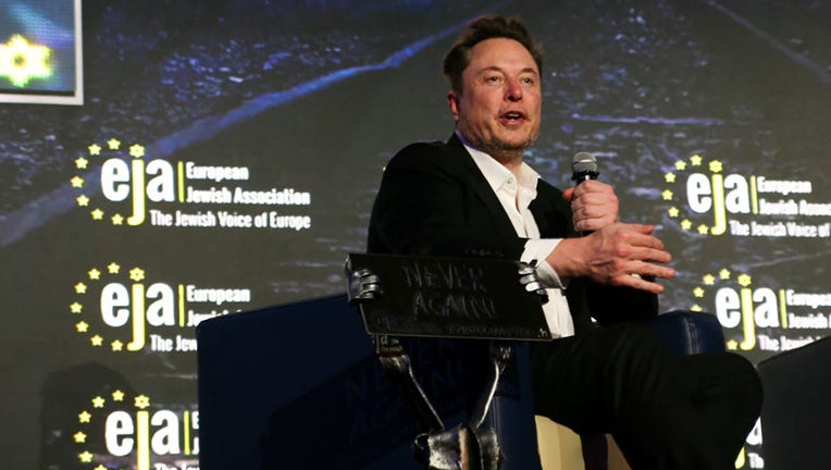 FILE - Elon Musk speaks about anti-Semitism online at the EJA conference at the DoubleTree by Hilton in Krakow, Poland, on Jan. 22, 2023. (Photo by Klaudia Radecka/NurPhoto via Getty Images)