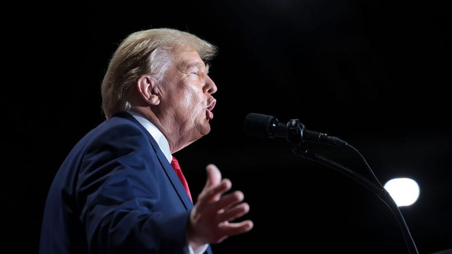 FILE - Republican presidential candidate and former President Donald Trump speaks during a Get Out the Vote Rally March 2, 2024, in Richmond, Virginia. (Photo by Win McNamee/Getty Images)