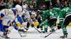 Pavs scores go-ahead goal with back to net in Stars' 50th win while eliminating Sabres