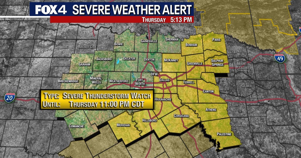 Dallas Weather: Thunderstorm Watch issued for parts of North Texas ...