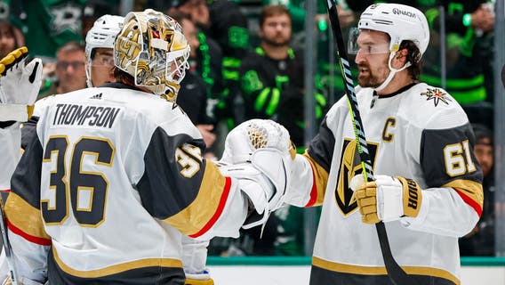 Vegas captain Stone scores quick in return and defending Cup champions open with 4-3 win at Dallas