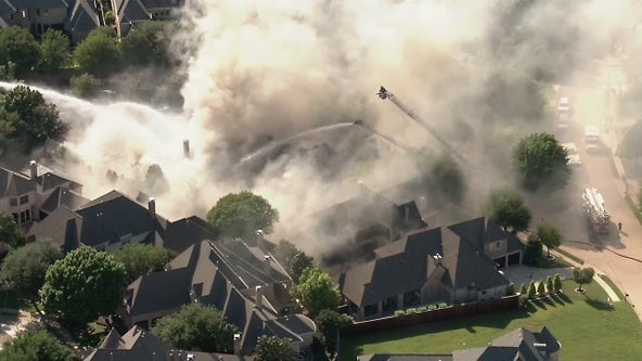 Frisco house under construction catches fire, damages 3 neighboring homes