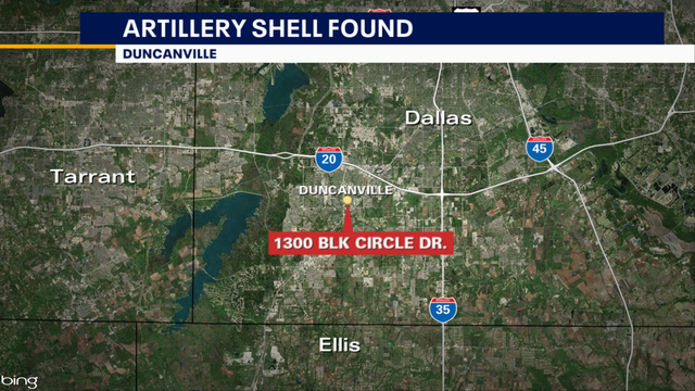 Duncanville man finds live artillery shell buried in his backyard