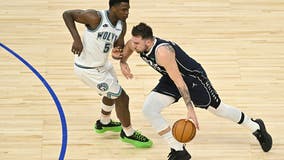 Doncic leads strong close by Mavericks for 108-105 win over Wolves in Game 1 of West finals