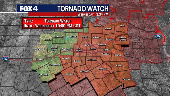 Tornado Watch issued in North Texas until 10 p.m.