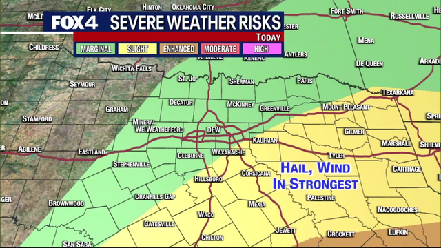 Dallas weather: Rain, storms possible for some Monday