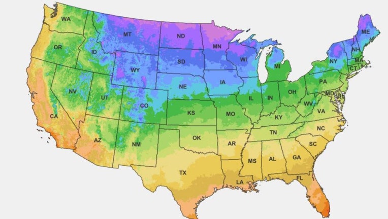 USDA Plant Hardiness Zone Map